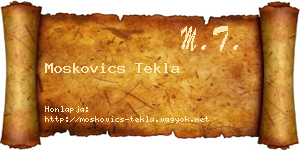 Moskovics Tekla névjegykártya